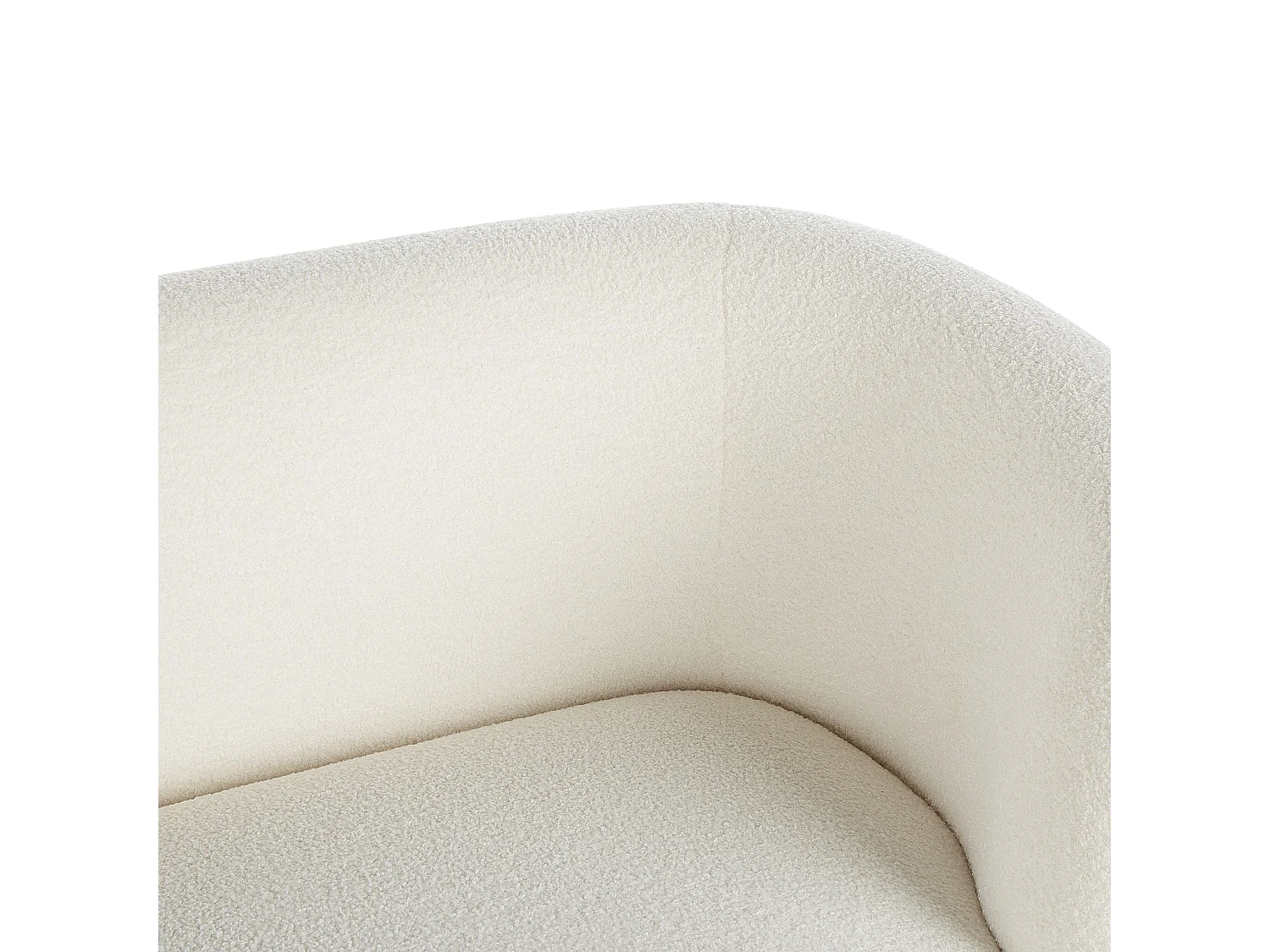 Klassisches Sofa im Art-Déco-Stil mit Armlehnen Metallgestell Bouclé weiß Loen