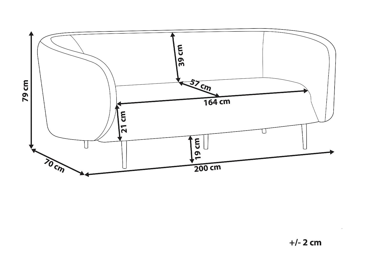 Canapé 3 places LOEN Bouclé Blanc