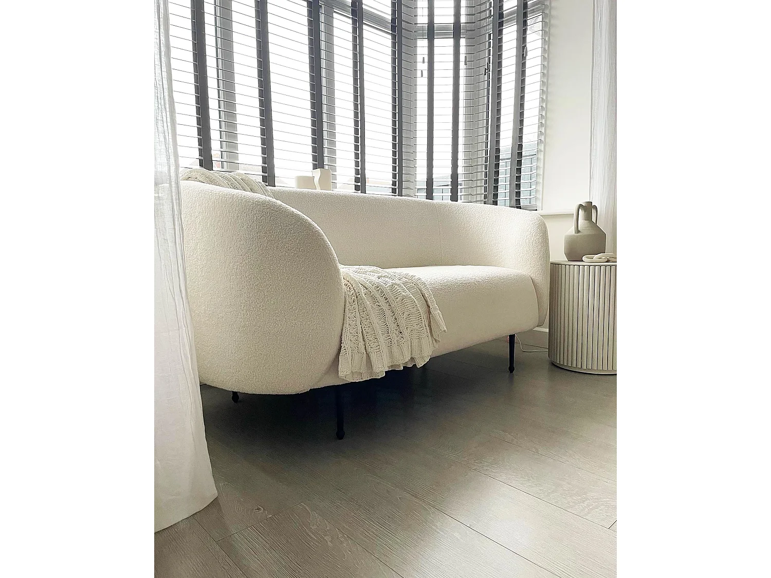 Divano LOEN Bouclé Bianco 2 posti