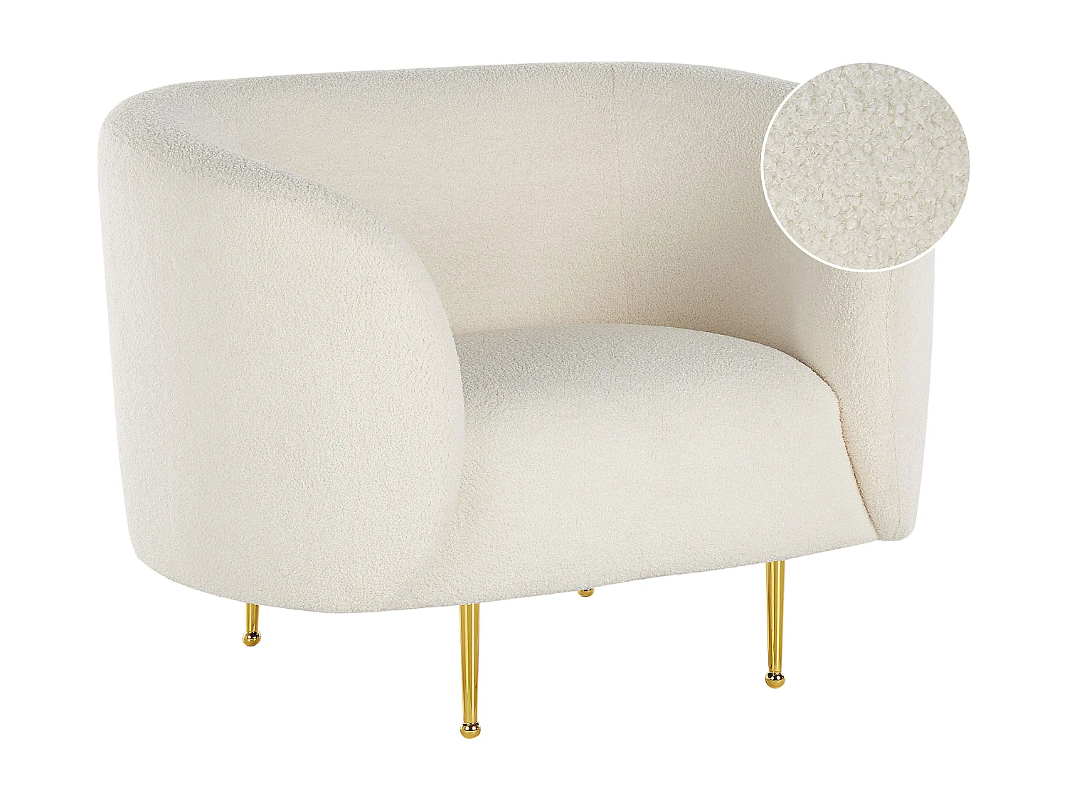 Poltrona LOEN Bouclé Bianco