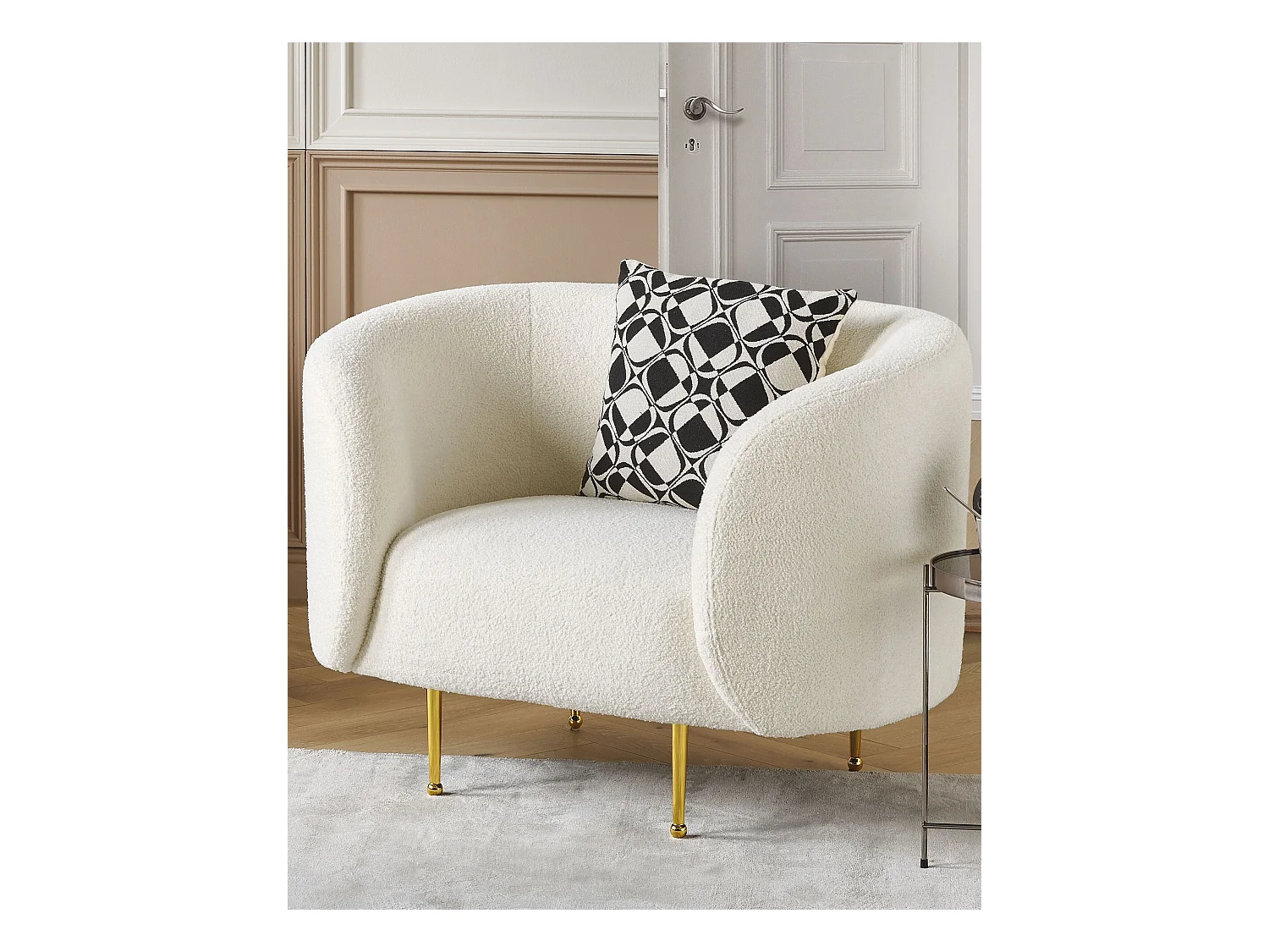 Poltrona LOEN Bouclé Bianco