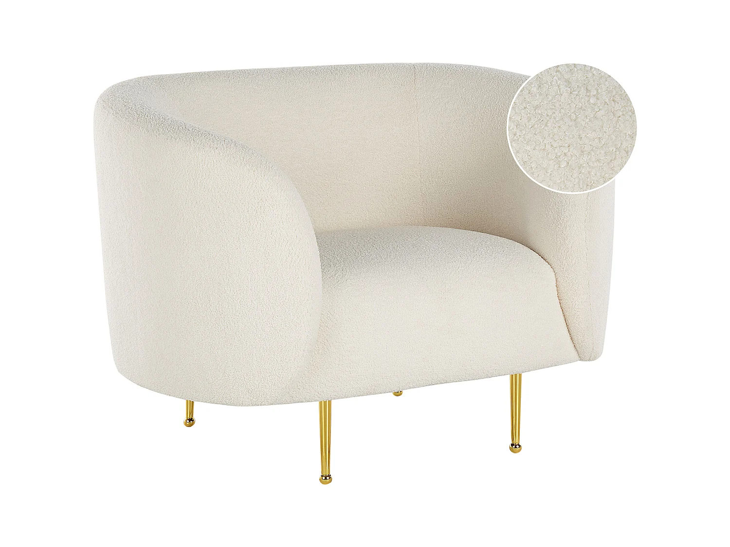 Fauteuil LOEN Bouclé Blanc