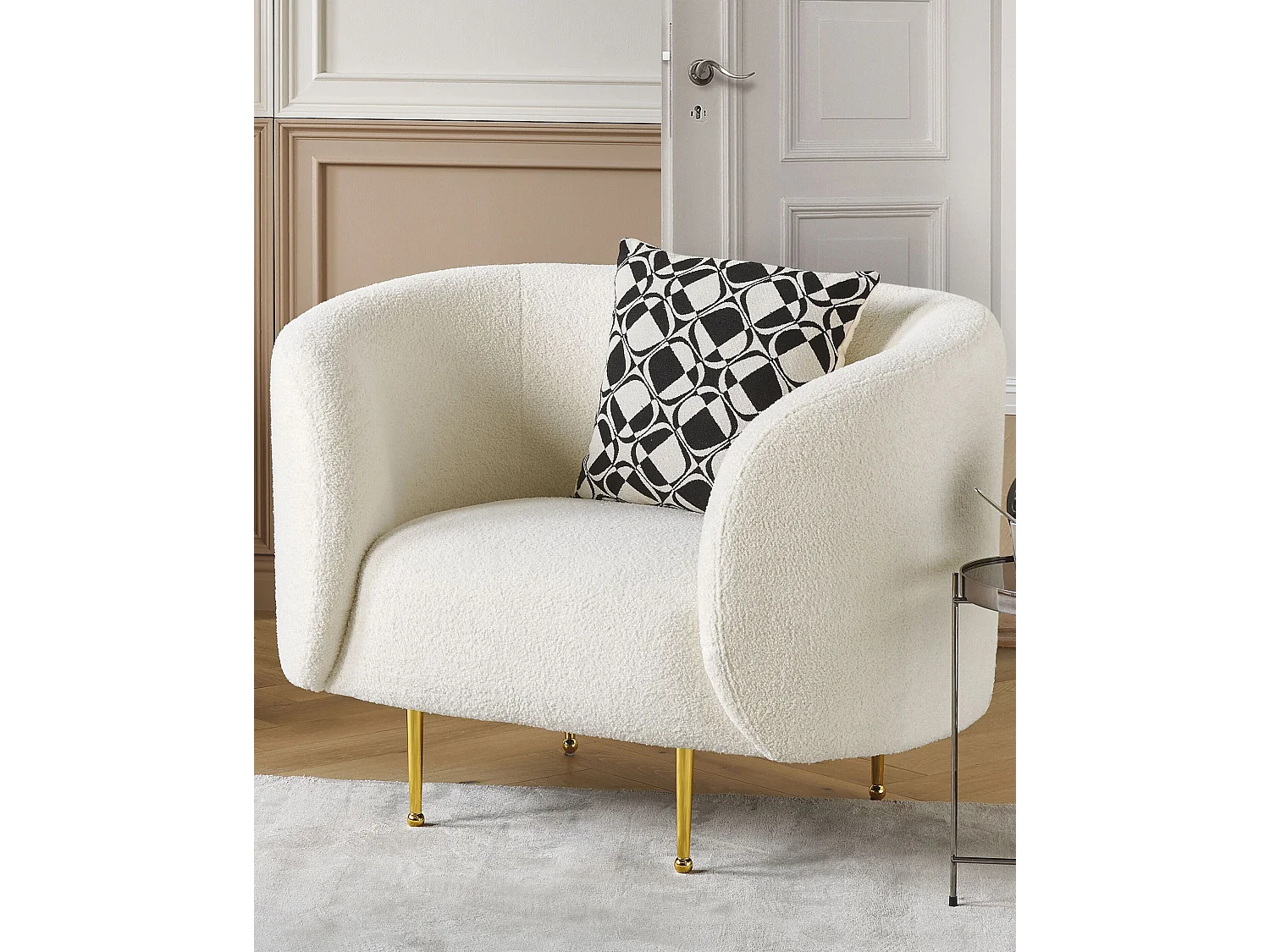 Fauteuil LOEN Bouclé Wit