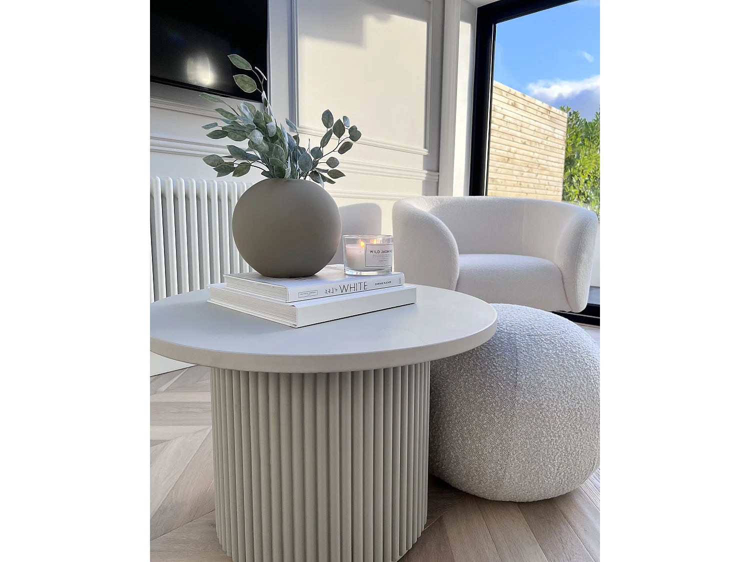 Poltrona LOEN Bouclé Bianco