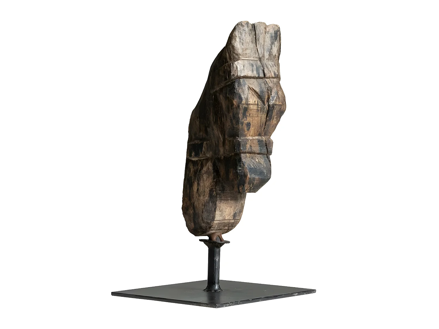 Sculpture en bois et métal Léonie