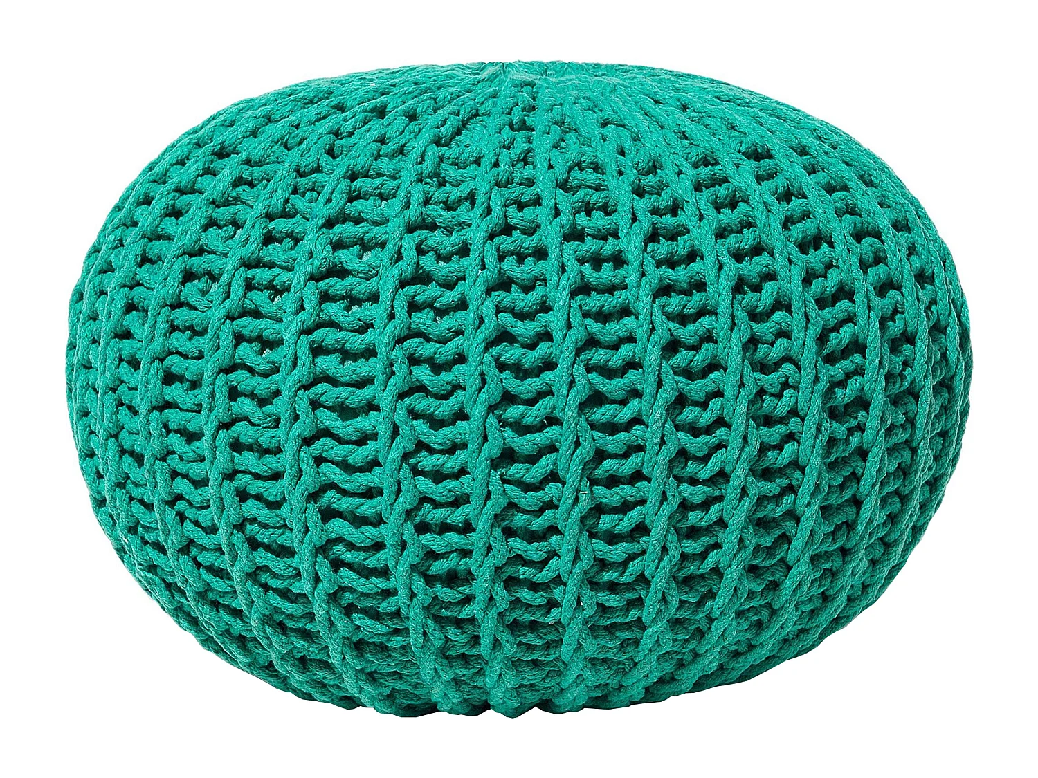 Pouf CONRAD Coton Vert émeraude 50 cm 50 cm 35 cm