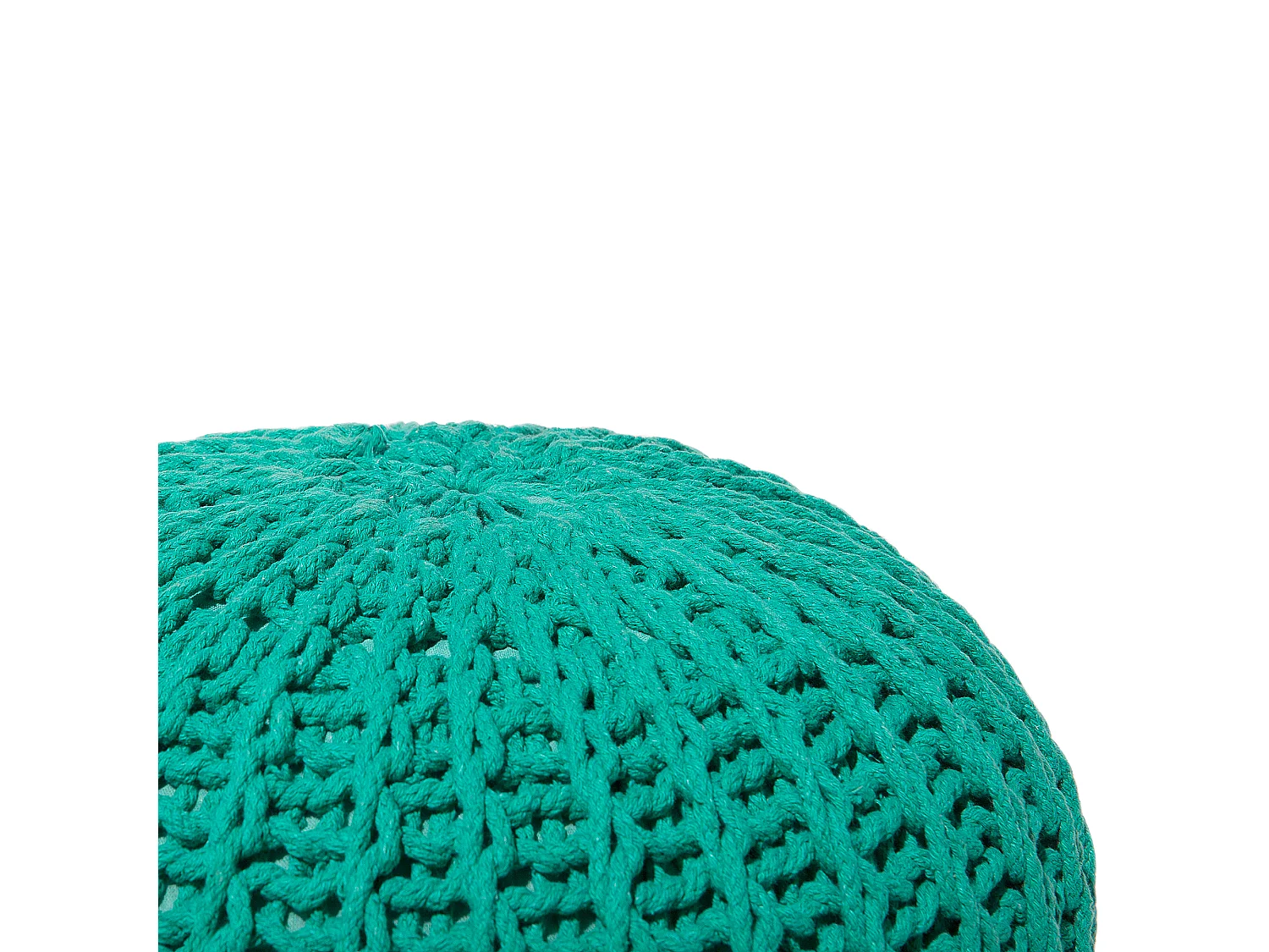 Pouf CONRAD Coton Vert émeraude 50 cm 50 cm 35 cm