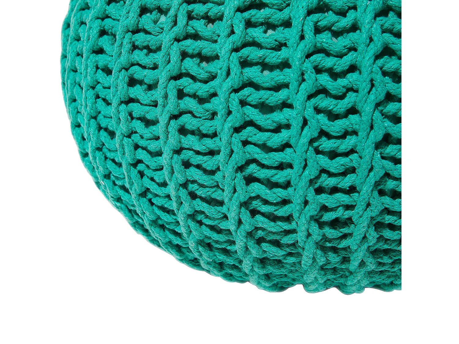 Pouf CONRAD Coton Vert émeraude 50 cm 50 cm 35 cm