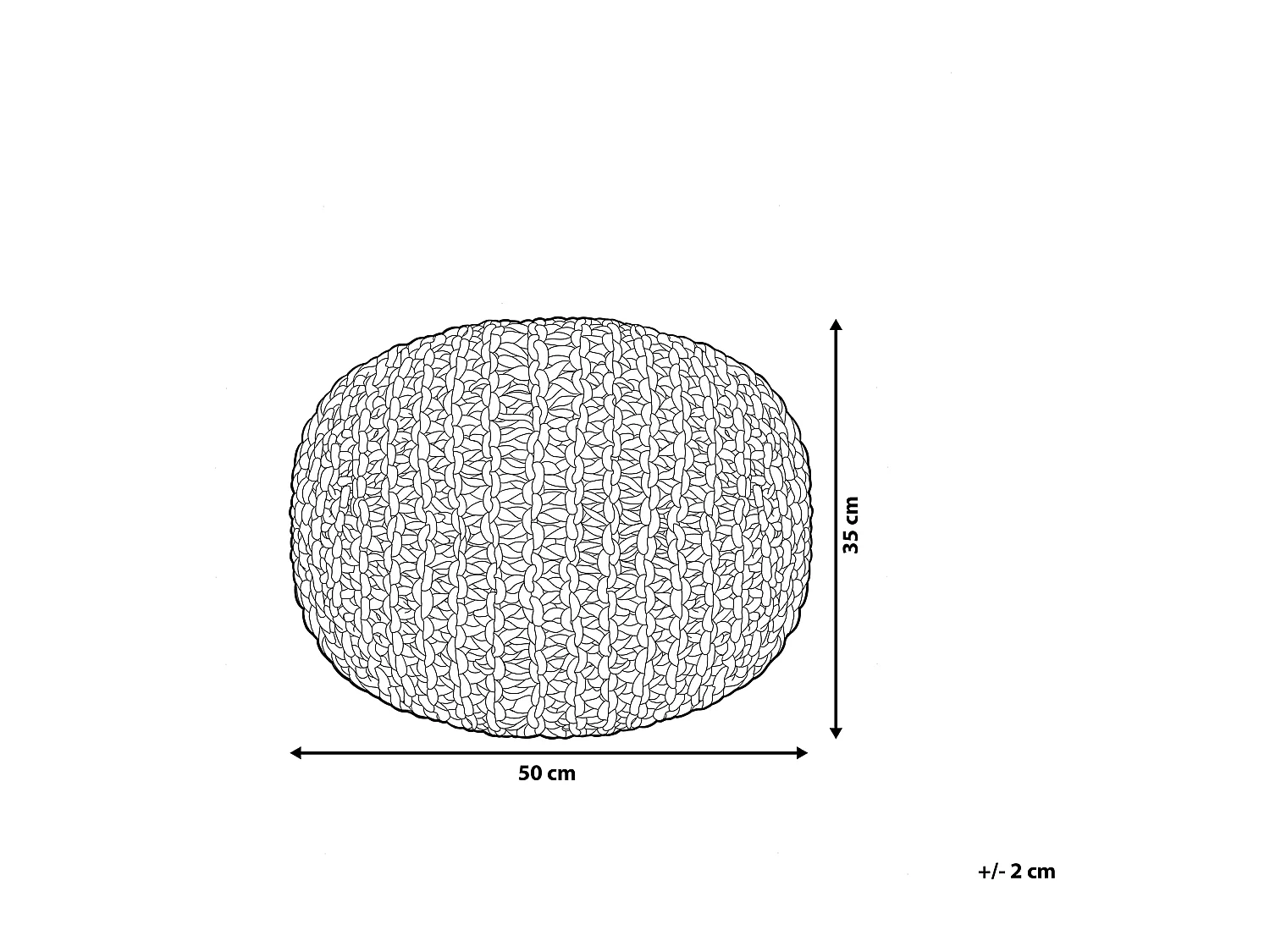 Pouf CONRAD Coton Vert émeraude 50 cm 50 cm 35 cm