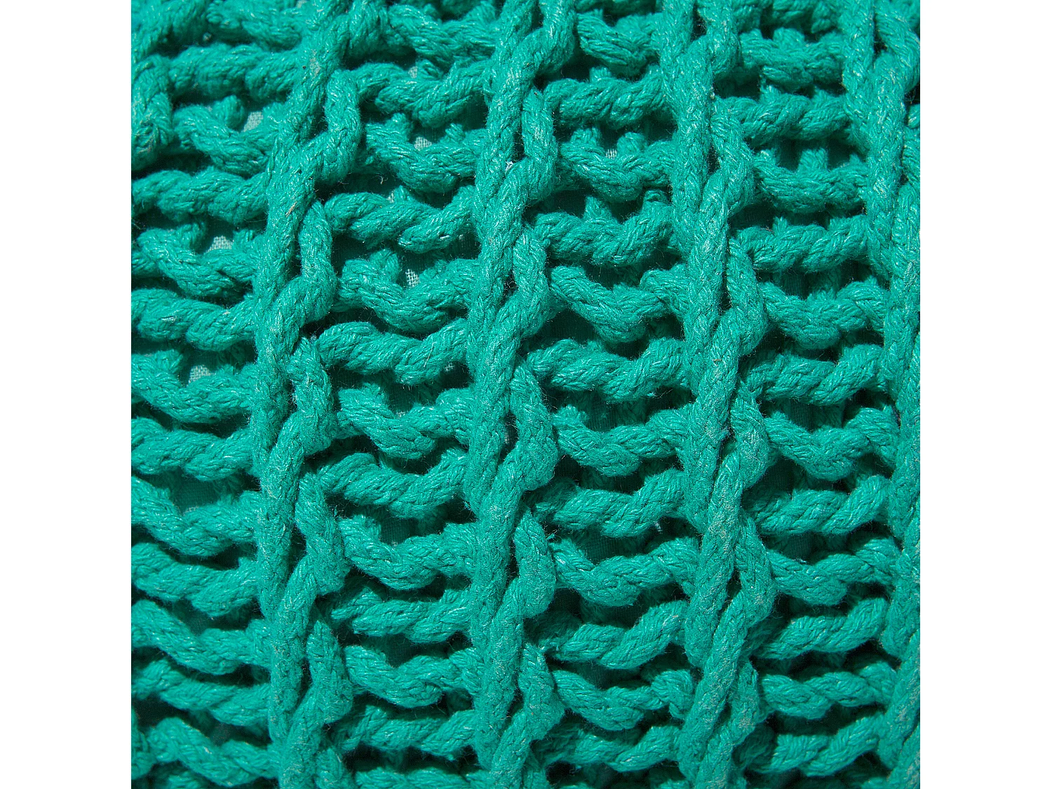 Pouf CONRAD Coton Vert émeraude 50 cm 50 cm 35 cm