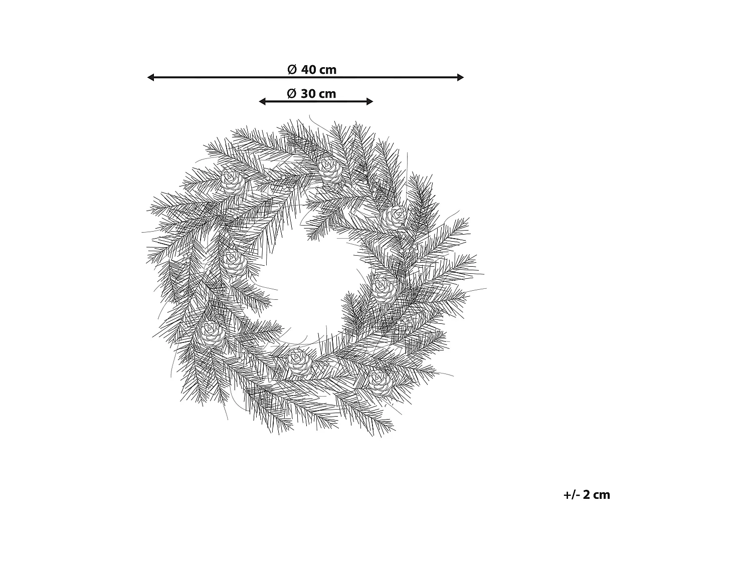 Couronne de Noël LED WAPTA Vert 40 cm