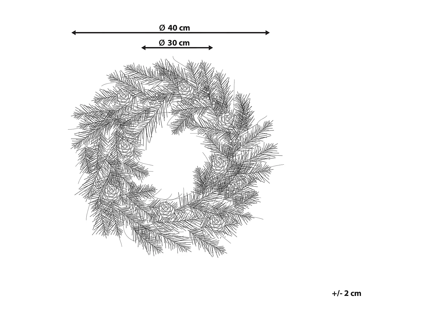 Grinalda decorativa verde com iluminação LED ⌀ 40 cm WAPTA