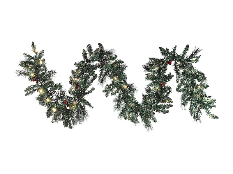 Ośnieżona świąteczna girlanda LED 270 cm zielona WAPTA