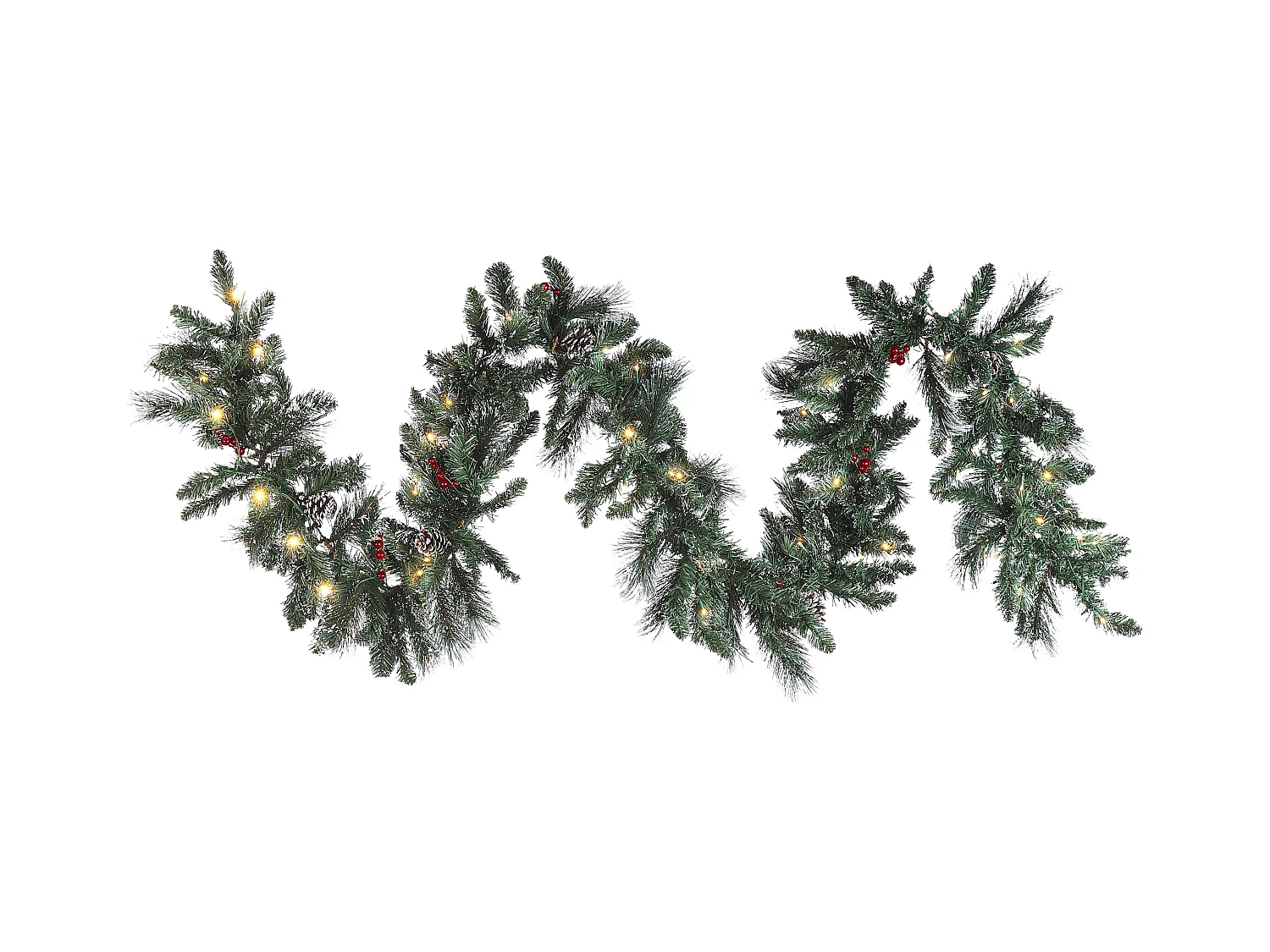 Ośnieżona świąteczna girlanda LED 270 cm zielona WAPTA