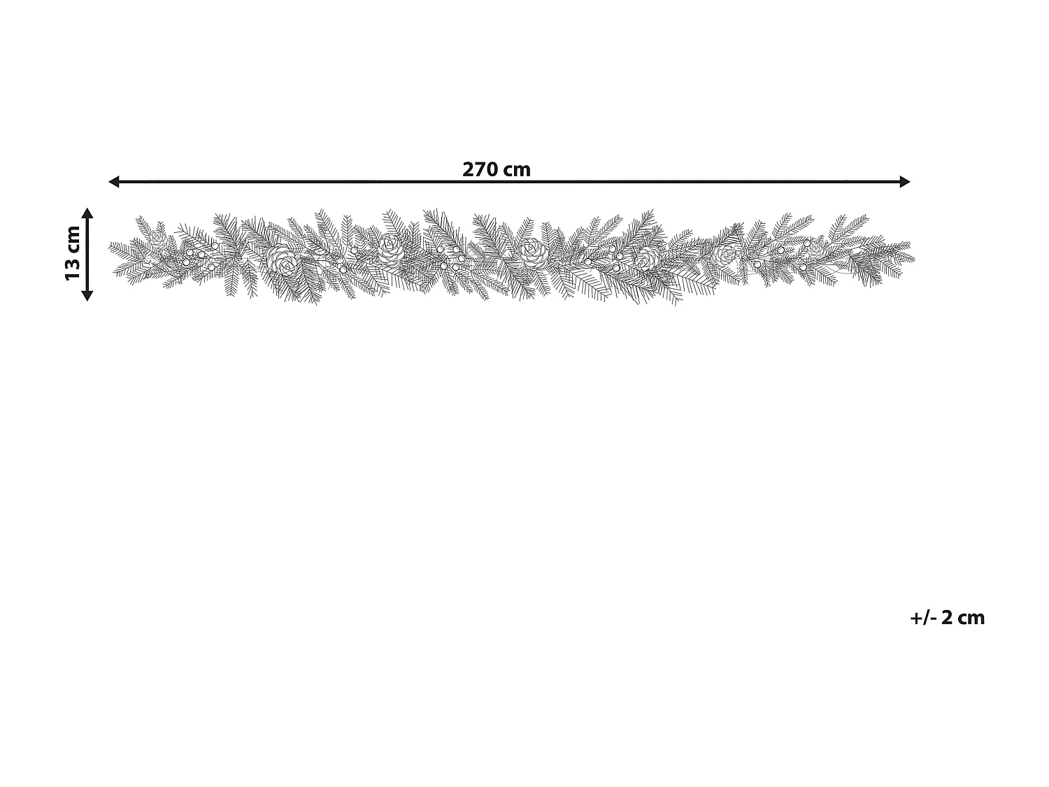 Ośnieżona świąteczna girlanda LED 270 cm zielona WAPTA