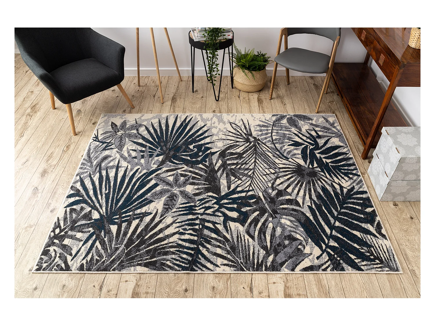Tapis HEOS 78561 crème / bleu JUNGLE 120x170 cm