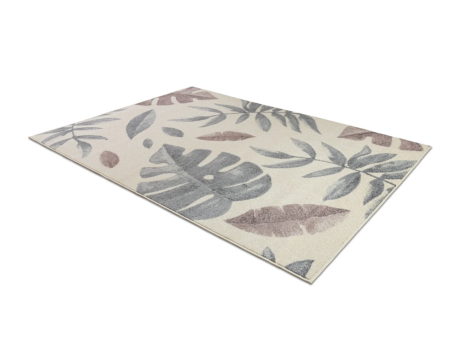 Tapijt HEOS 78428 crème / rozekleuring blad motief monstera bladeren 120x170 cm