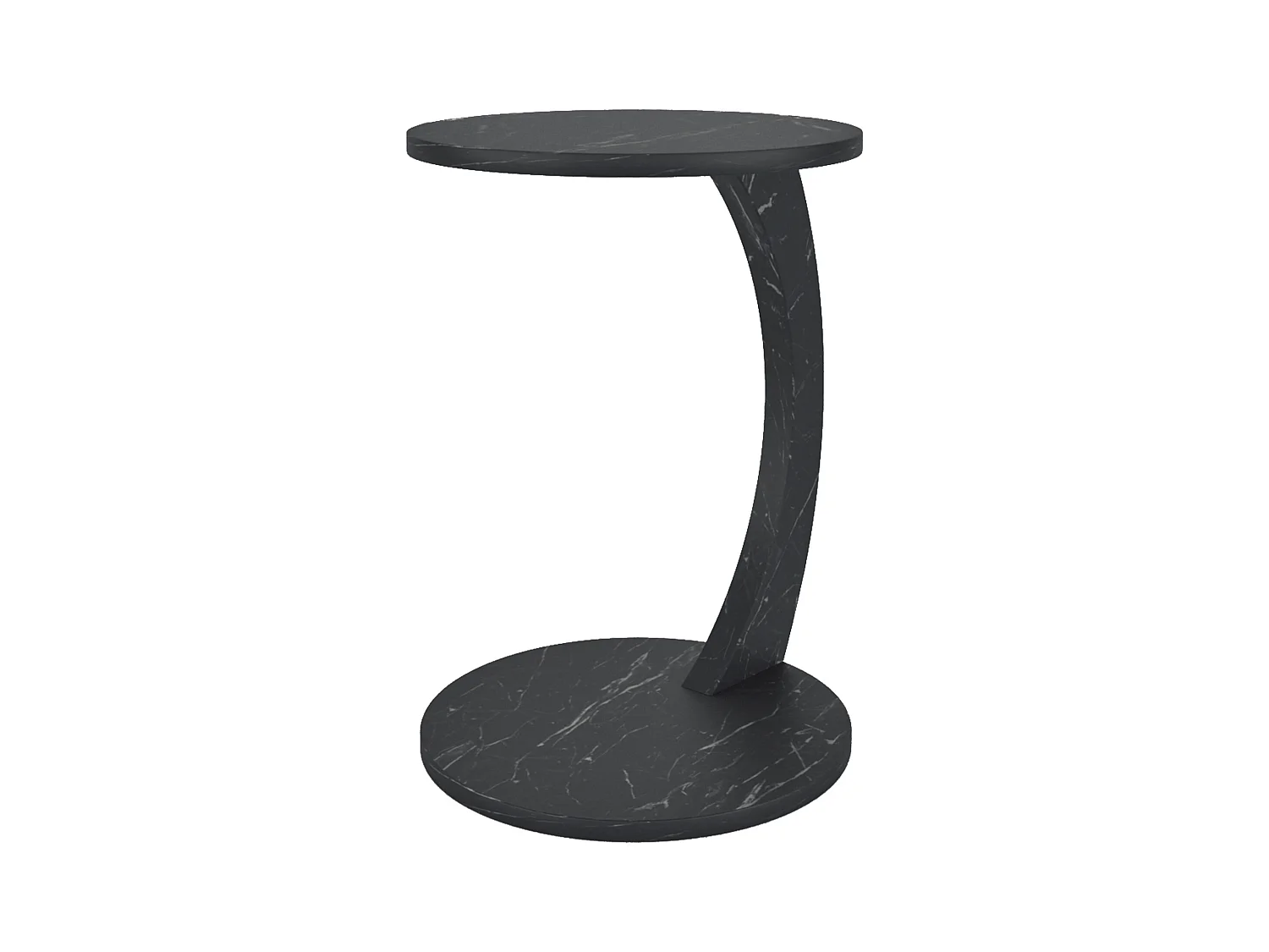 Table d'appoint Holeby ronde marbre noir [en.casa]