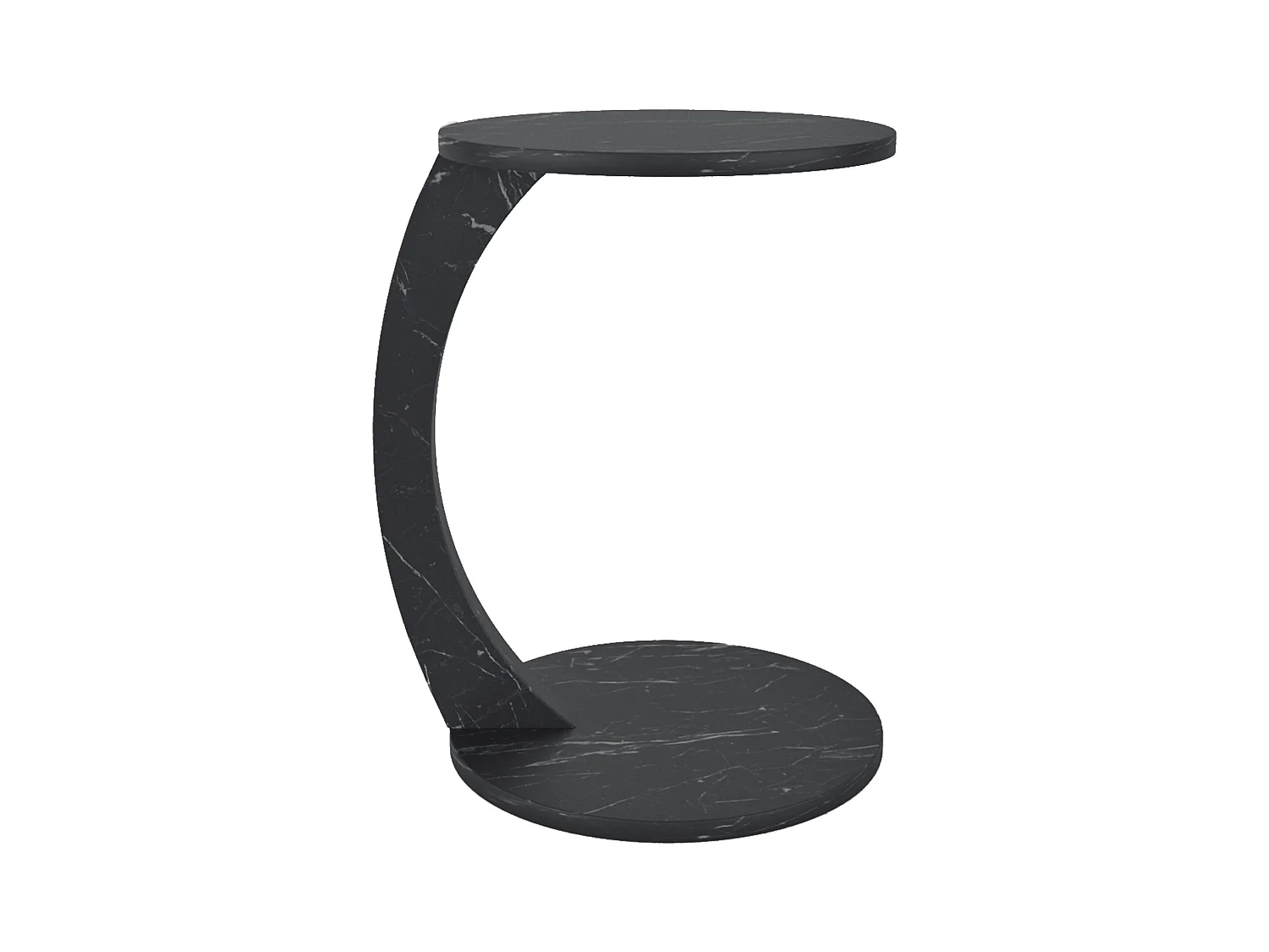 Table d'appoint Holeby ronde marbre noir [en.casa]