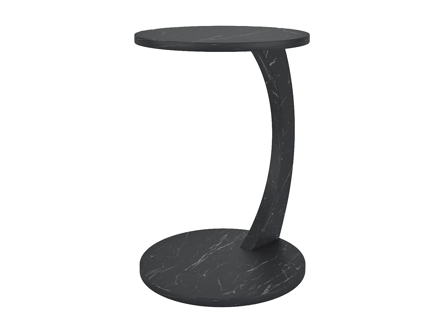 Table d'appoint Holeby ronde marbre noir [en.casa]
