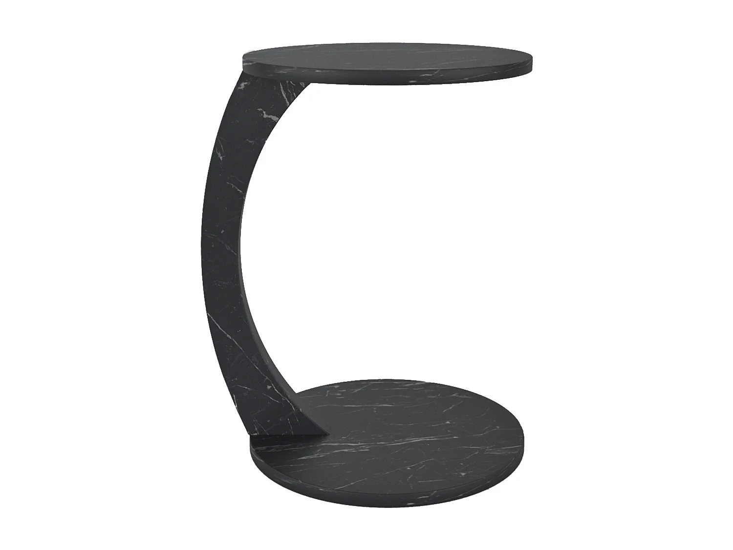 Table d'appoint Holeby ronde marbre noir [en.casa]
