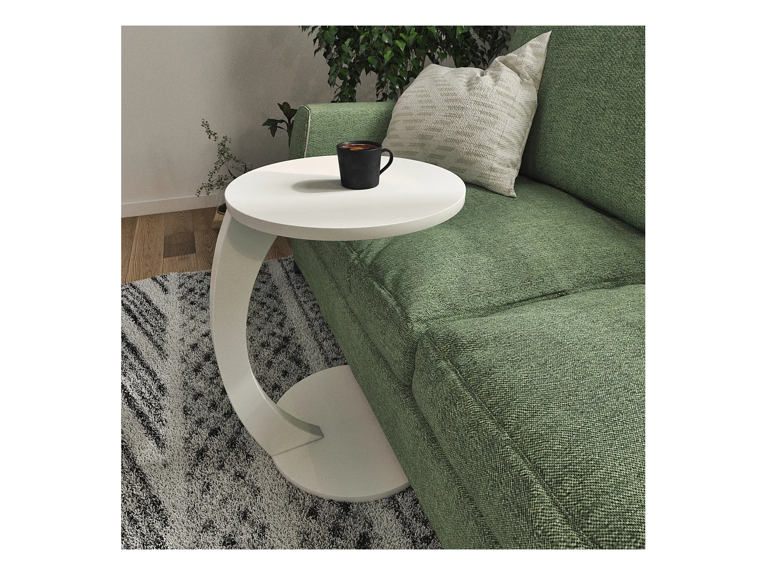 Table d'appoint Holeby ronde blanc [en.casa]