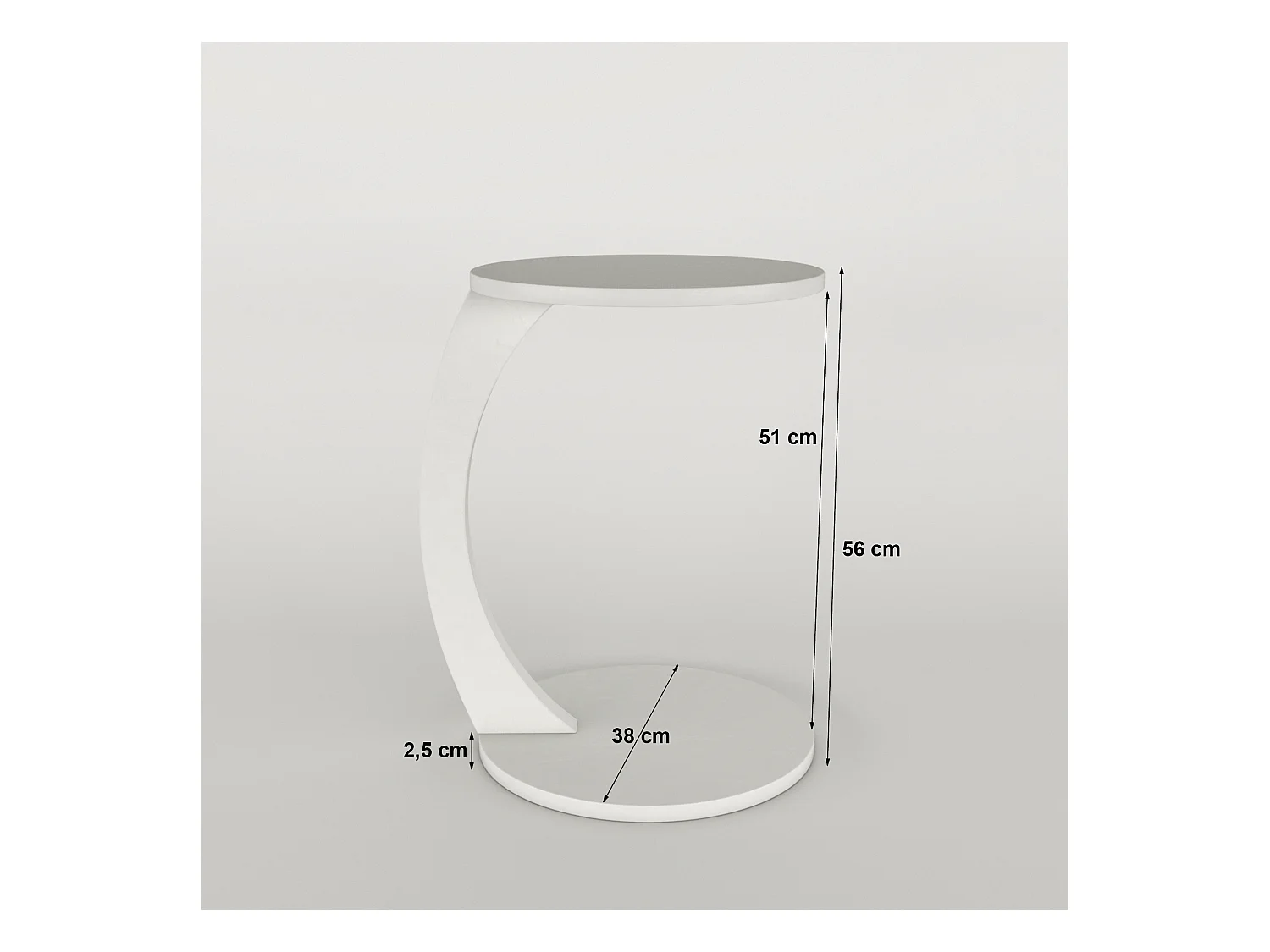 Table d'appoint Holeby ronde blanc [en.casa]