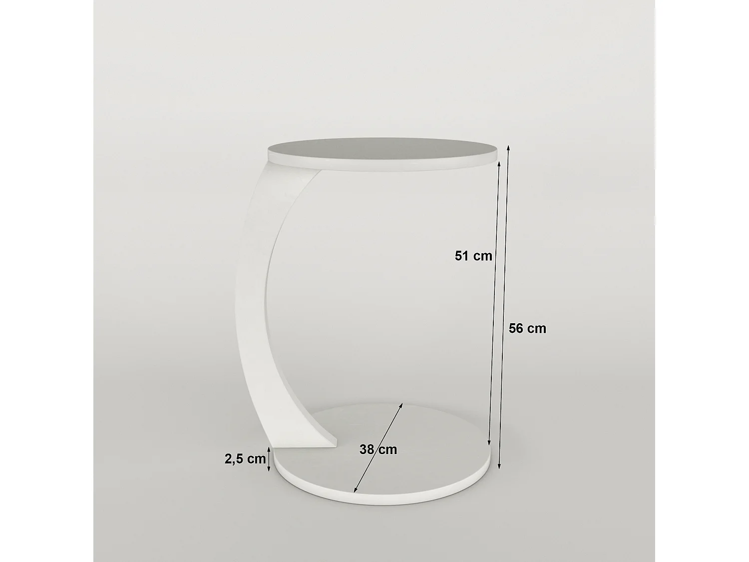 Table d'appoint Holeby ronde blanc [en.casa]