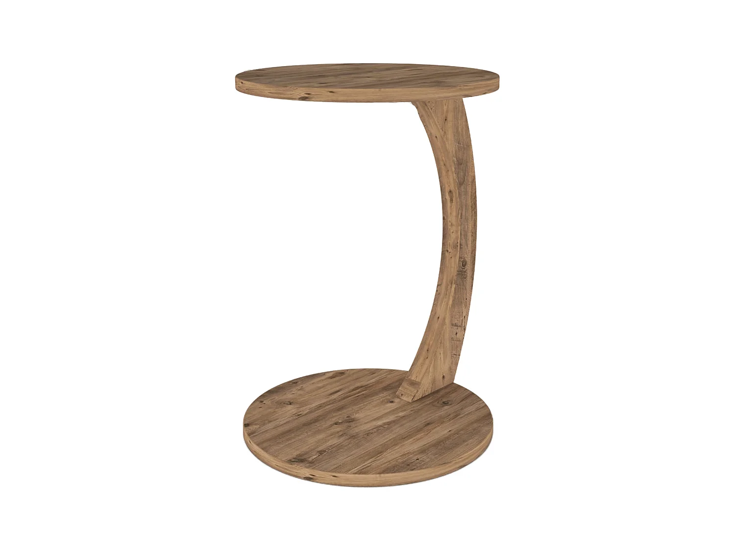 Table d'appoint Holeby ronde effet bois [en.casa]