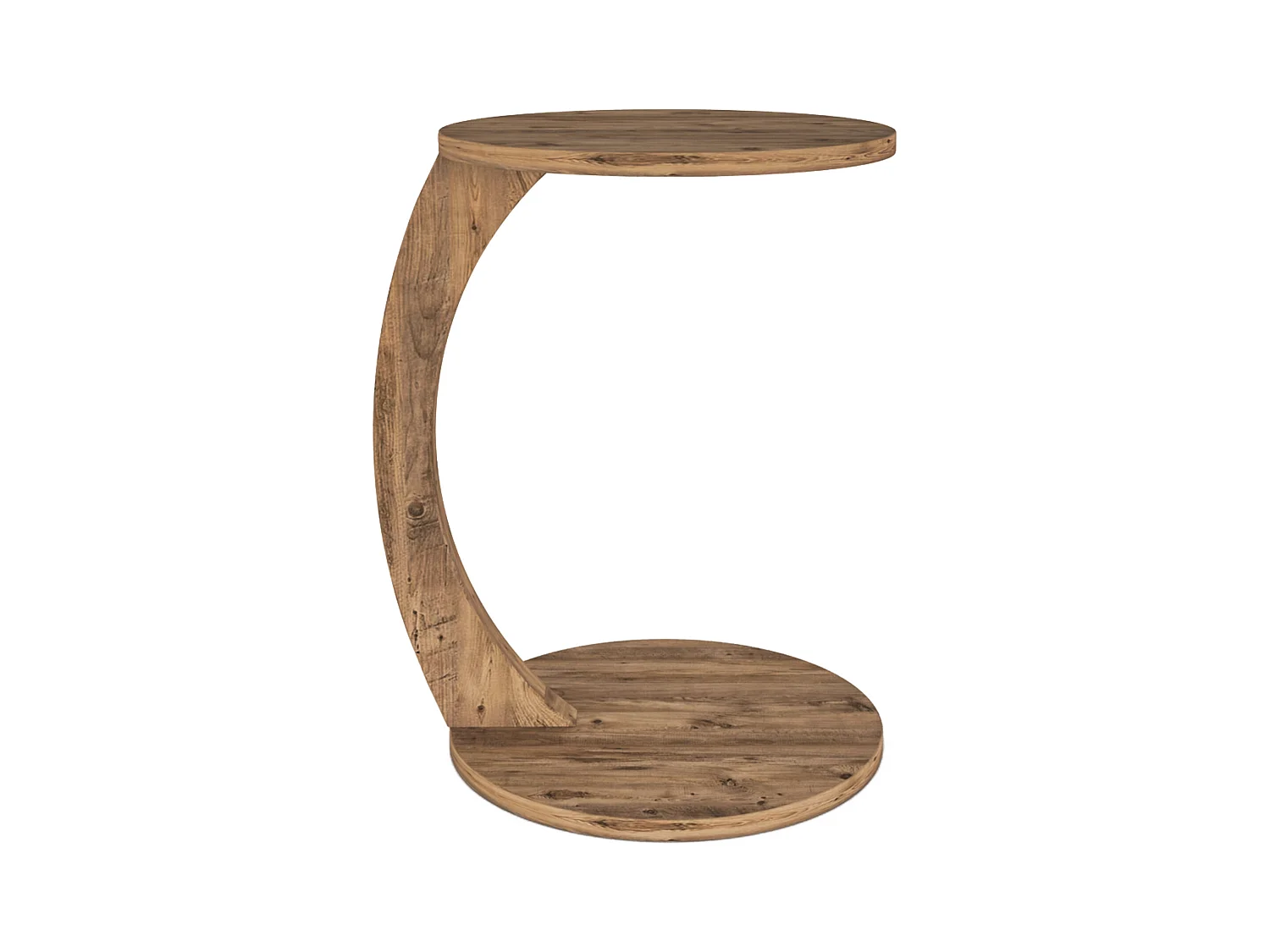 Table d'appoint Holeby ronde effet bois [en.casa]