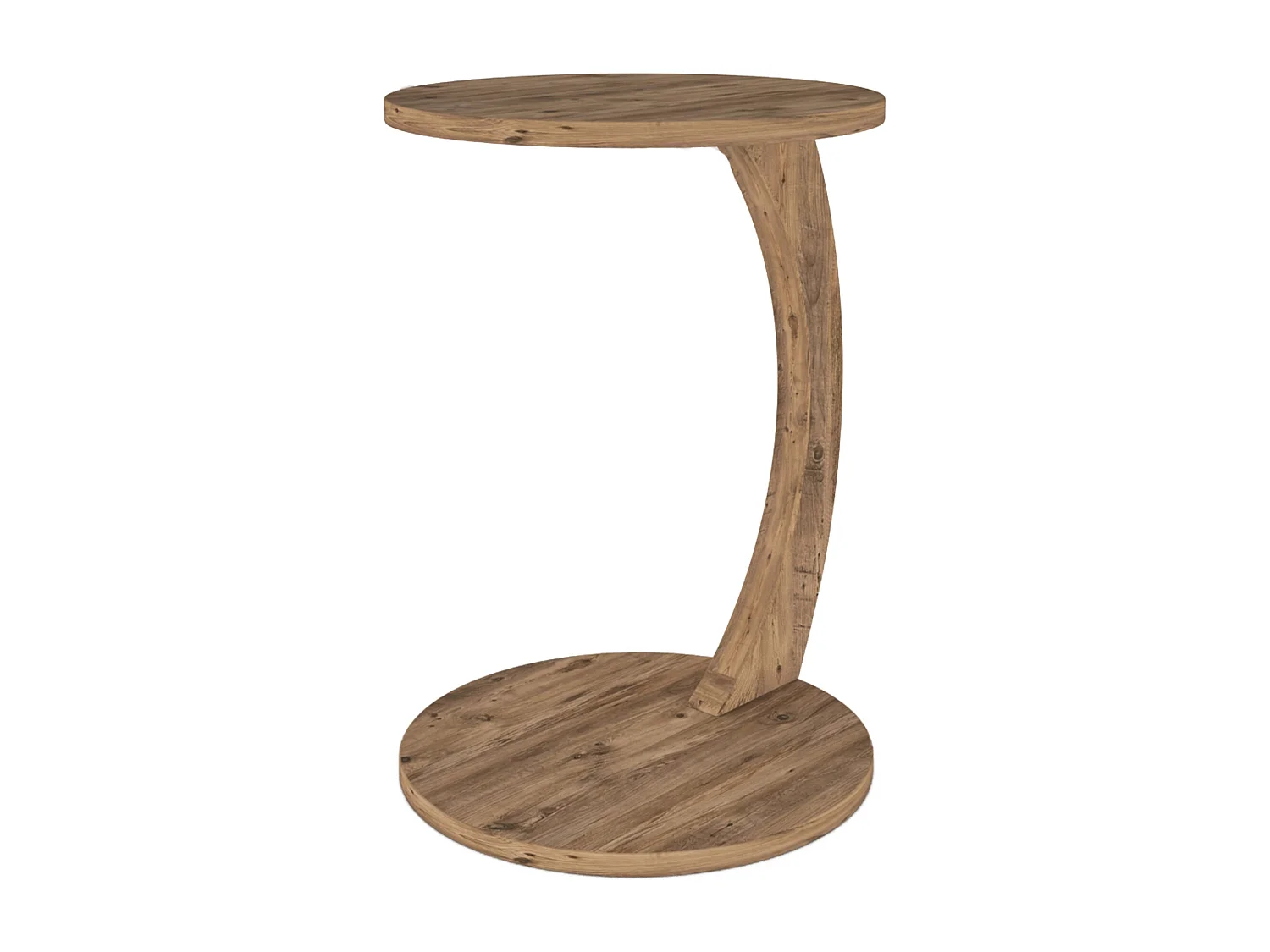 Table d'appoint Holeby ronde effet bois [en.casa]
