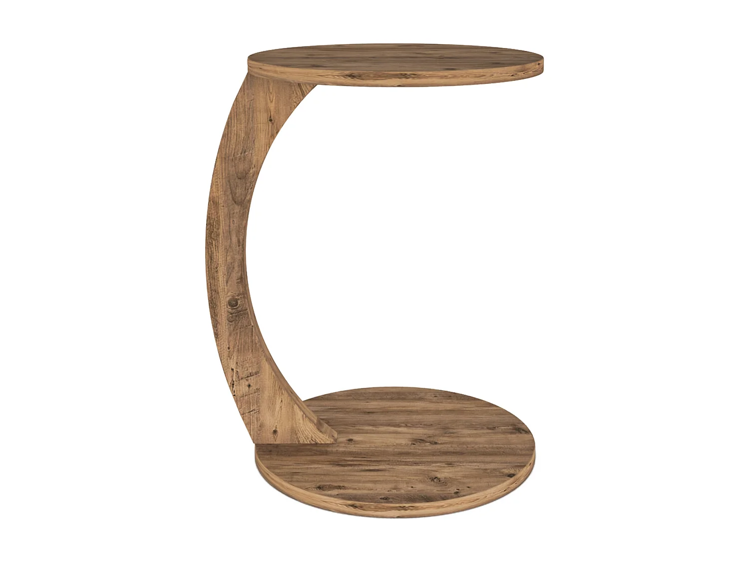 Table d'appoint Holeby ronde effet bois [en.casa]