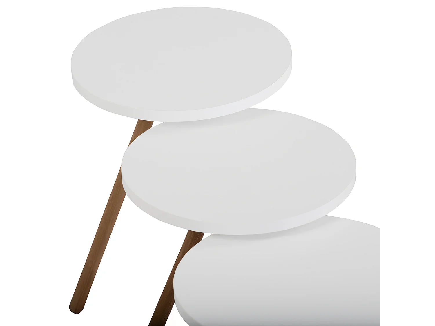 Set de 3 tables d'appoint Hjørring rondes trépied blanc [en.casa]