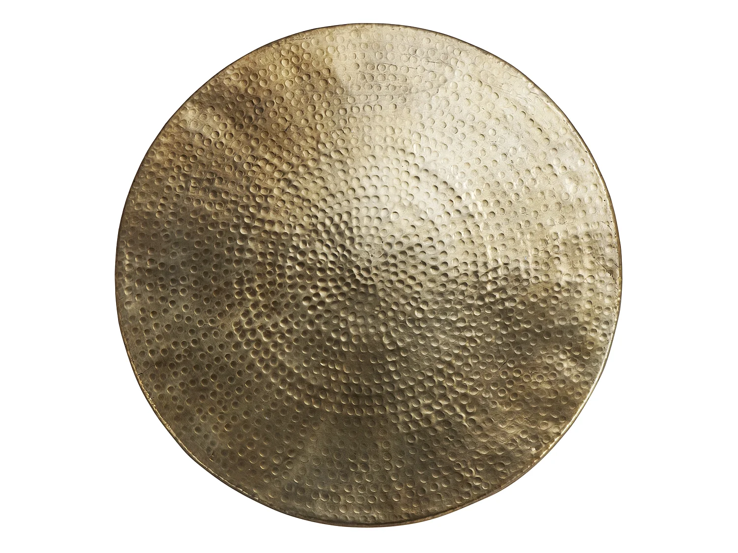 Table basse de salon martelée en aluminium Ø60x30,5 cm couleur d`or WOMO-DESIGN