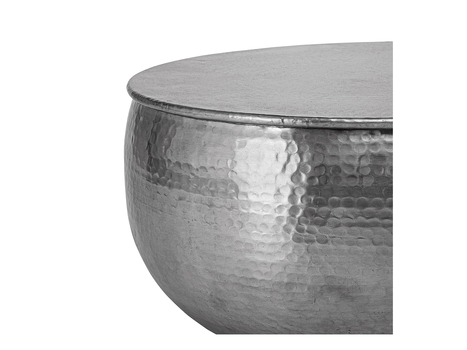 Tavolino in alluminio martellato Ø 60 x 30,5 cm argento WOMO-DESIGN