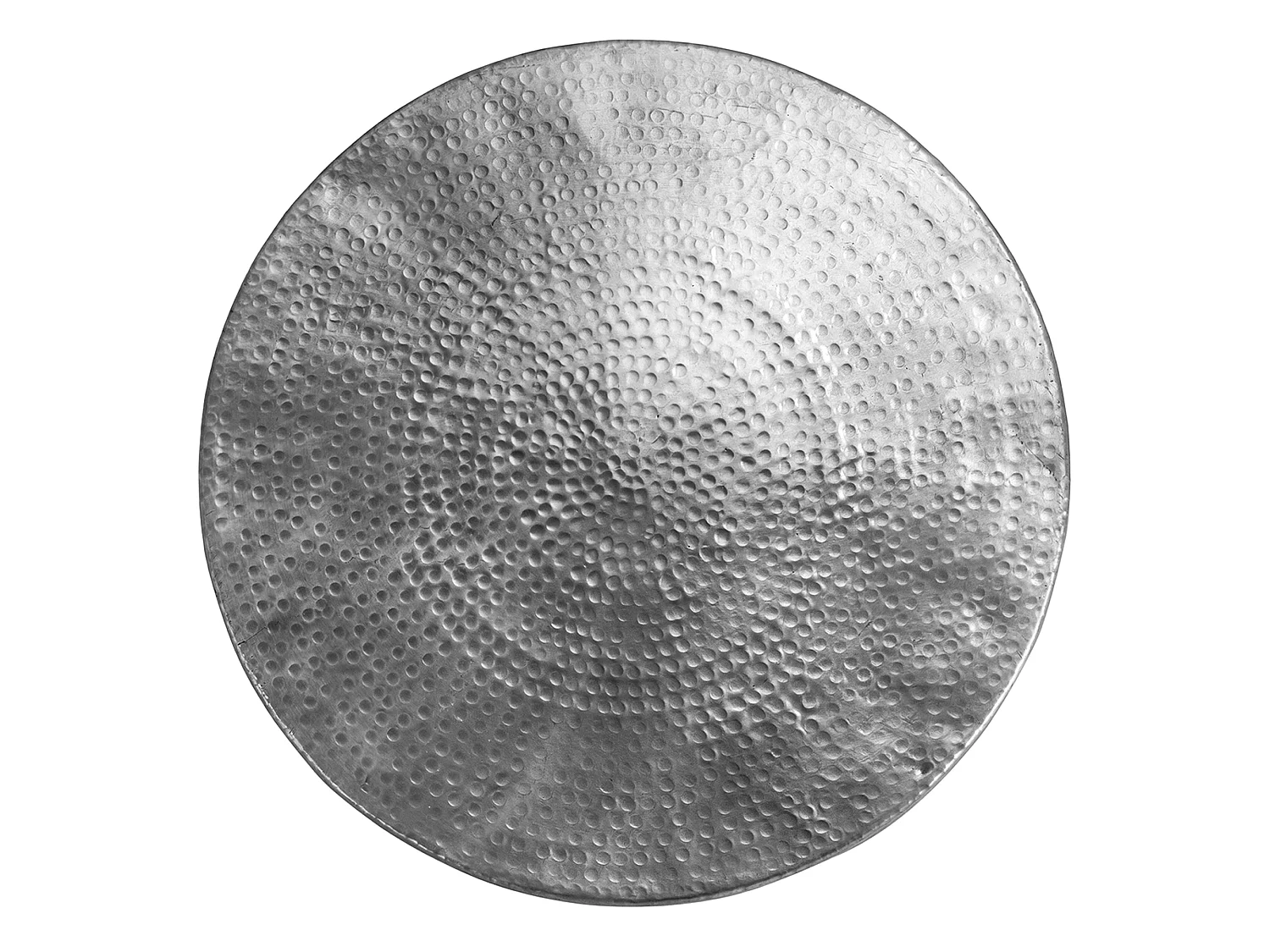 Table basse de salon martelée en aluminium Ø 60 x 30,5 cm argent WOMO-DESIGN