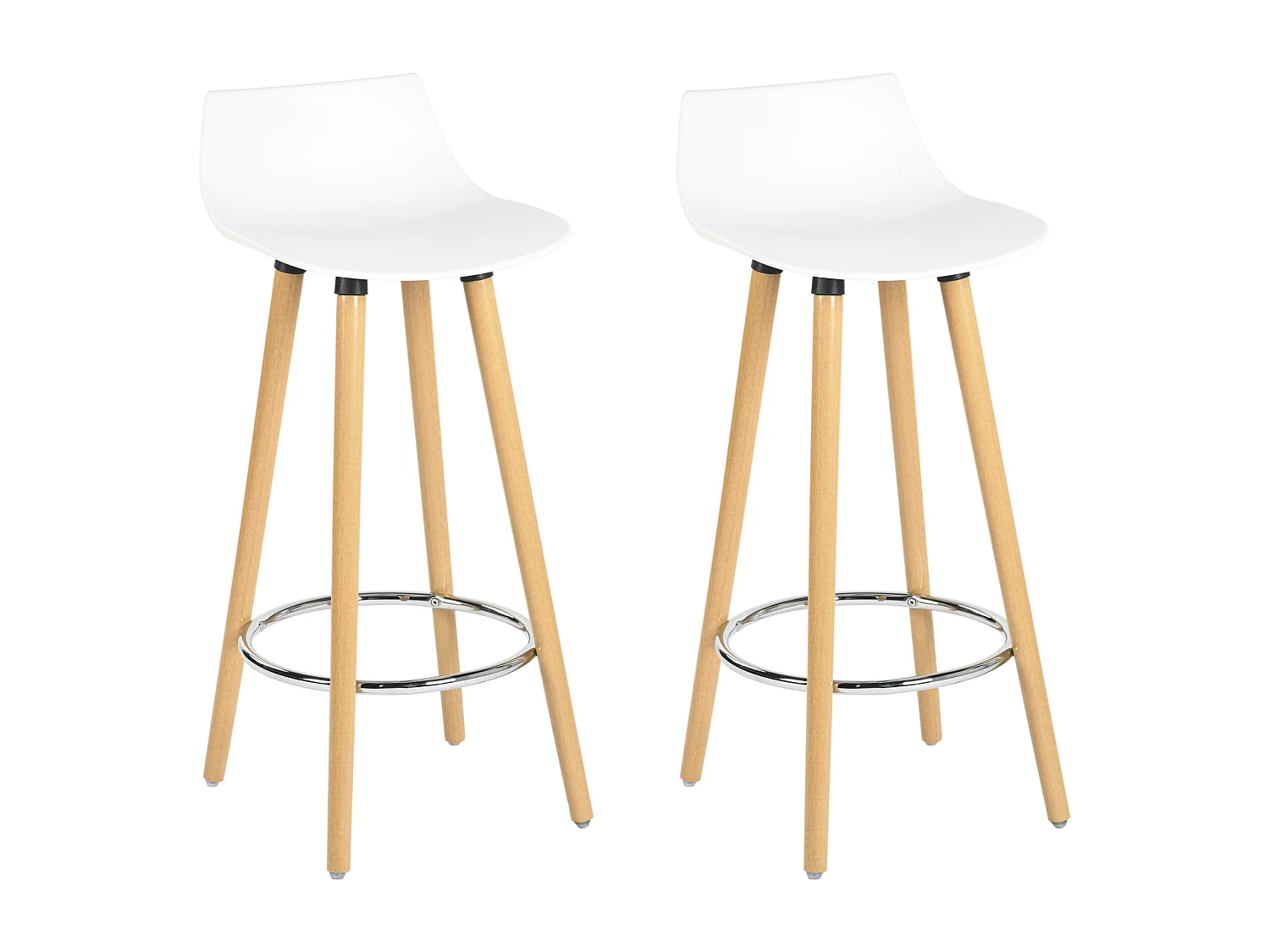 Set di 2 sgabelli da bar moderni bianchi e di design in stile scandinavo DELIE WH LMKZ