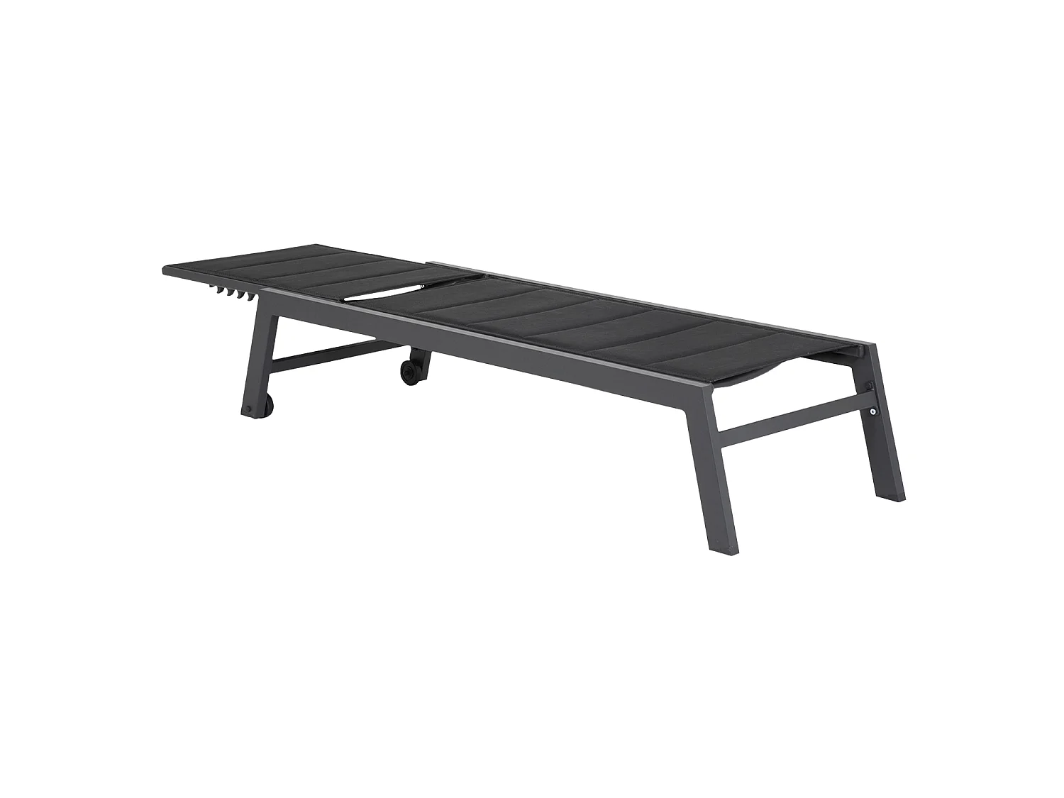 Set van 2 BARBADOS ligbedden in zwart textilene - antracietgrijs aluminium