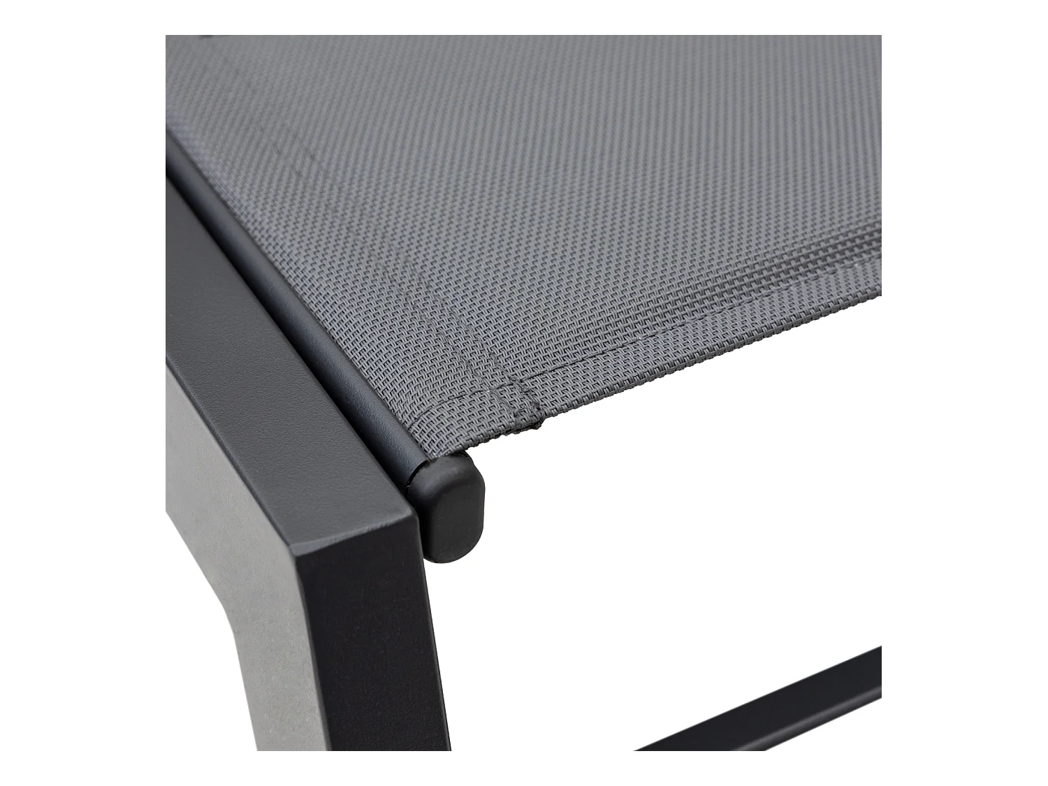 BARBADOS espreguiçadeira e mesa de cabeceira em textileno cinzento - alumínio cinzento antracite