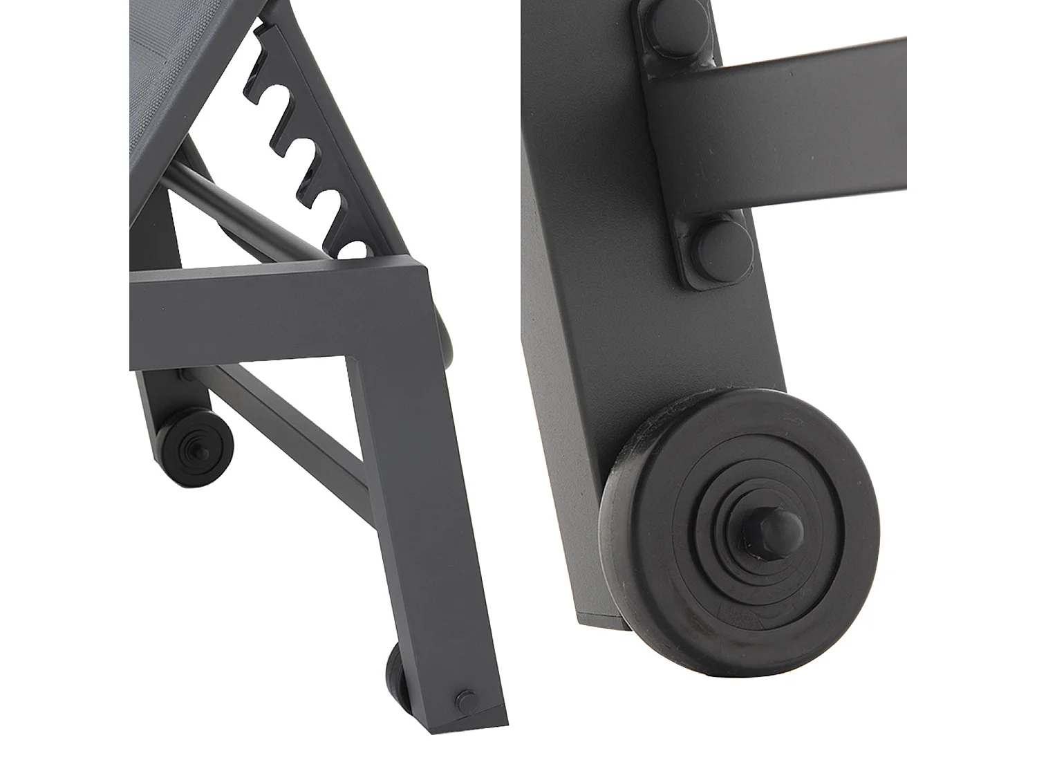 Conjunto de 2 espreguiçadeiras BARBADOS em textileno cinzento - antracite cinzento alumínio