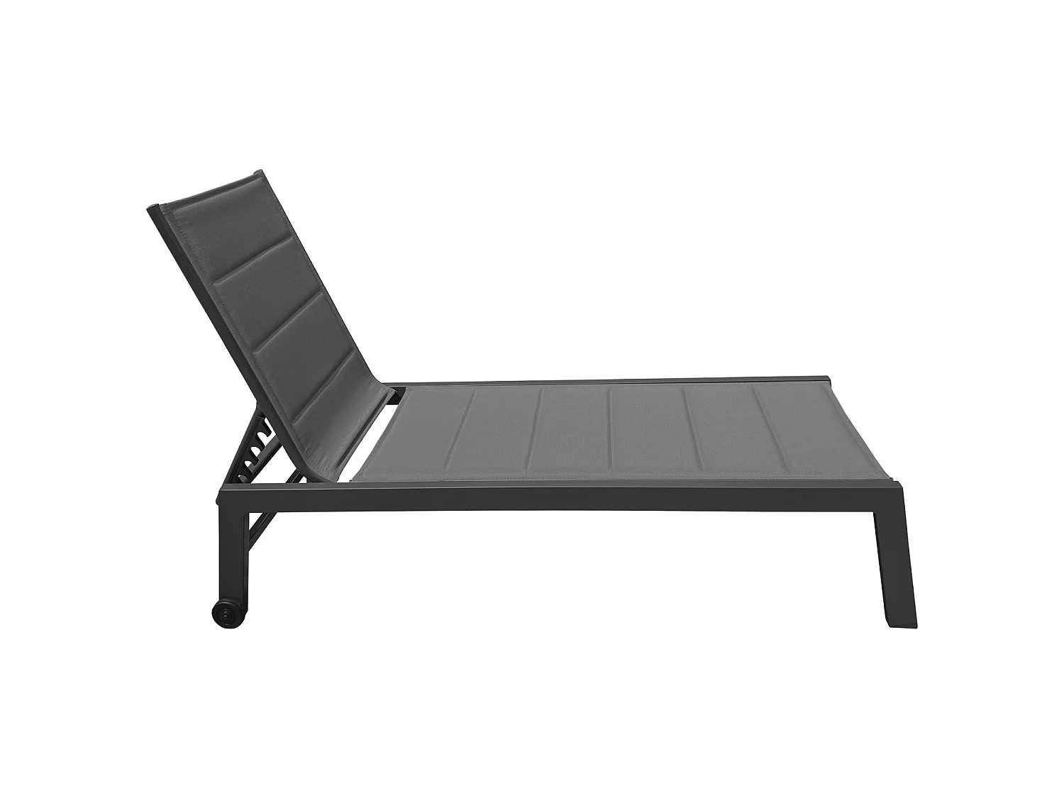 Conjunto de 2 espreguiçadeiras BARBADOS em textileno cinzento - antracite cinzento alumínio
