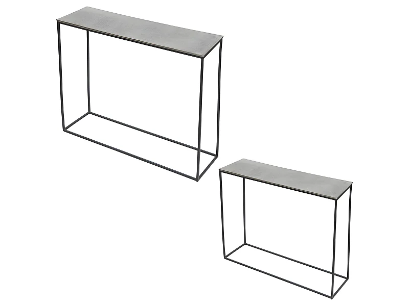 Set de 2 consoles argent