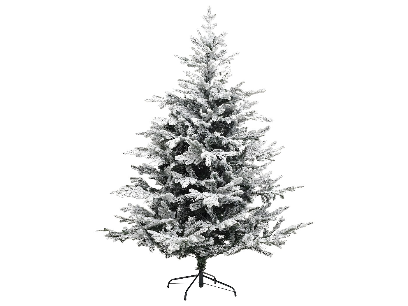 Sapin de Noël artificiel vert floqué blanc et pailleté qualité premium