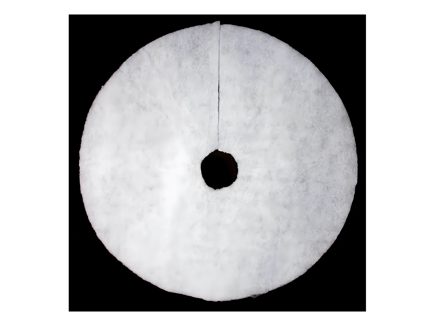 Déco de Noël Tapis pour pied de Sapin Blanc pailleté D 100 cm