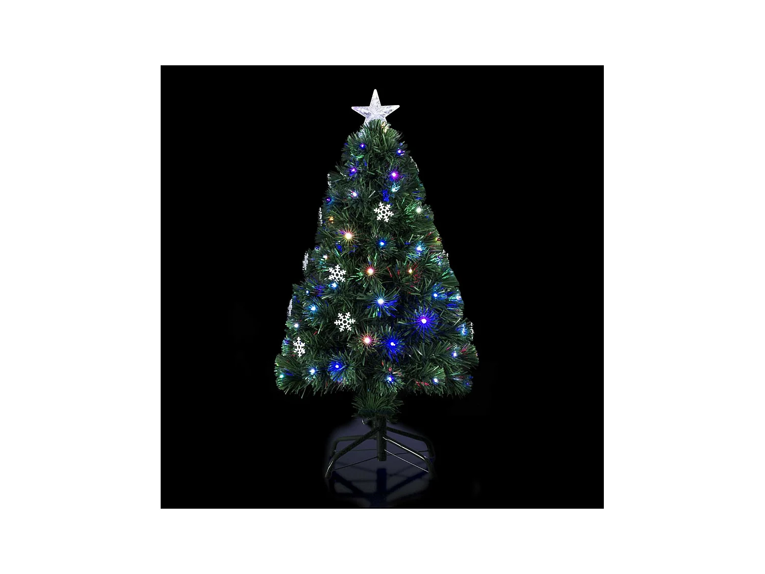 Sapin Fibre Optique flocons Vilnius - 120 cm - Vert