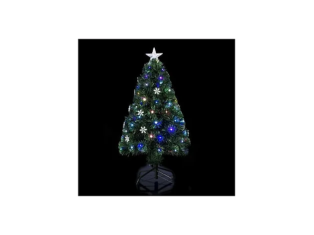 Sapin Fibre Optique flocons Vilnius - 120 cm - Vert