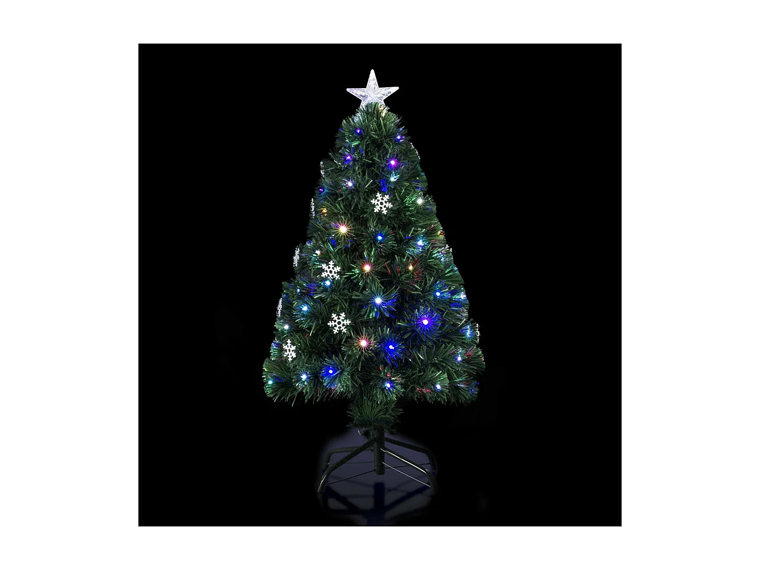 Sapin Fibre Optique flocons Vilnius - 120 cm - Vert