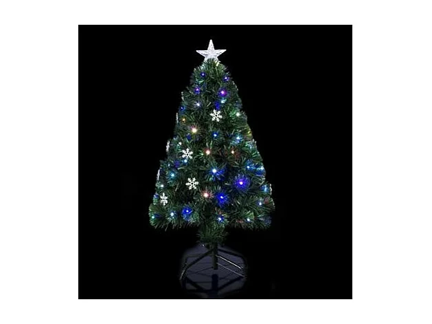Sapin Fibre Optique flocons Vilnius - 120 cm - Vert