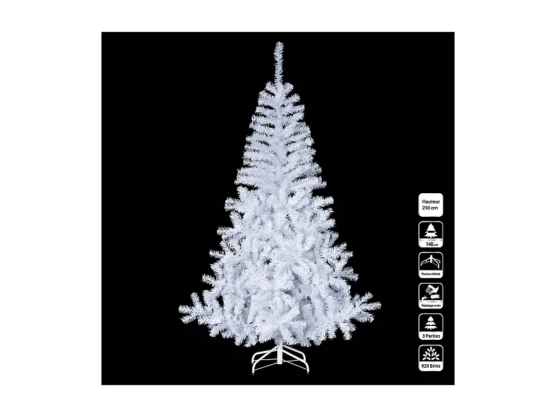 Sapin de Noël artificiel Blanc 2 tons H 210 cm