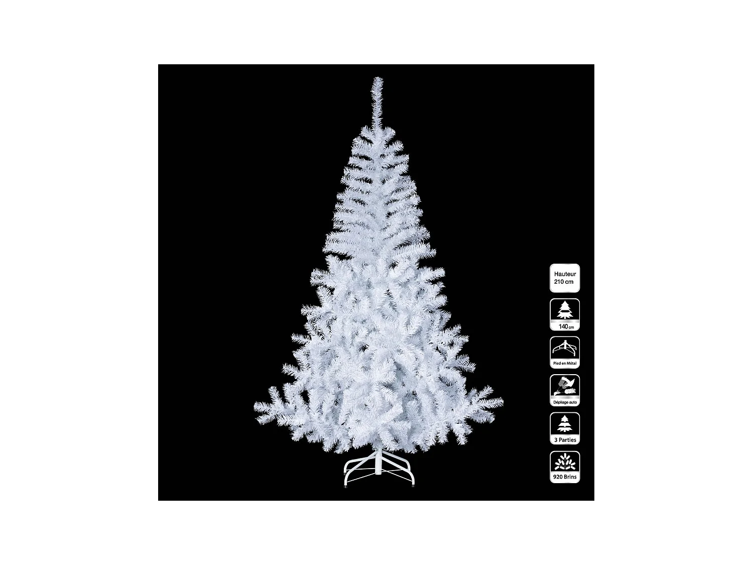 Sapin de Noël artificiel Blanc 2 tons H 210 cm